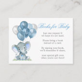 Elefantenballoons mit blauen Büchern für Kinder Begleitkarte (Vorderseite)