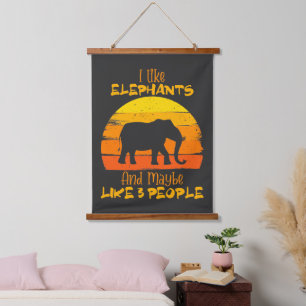 Elefantenband, Niedliches Elefantengeschenk, Vinta Wandteppich Mit Holzrahmen