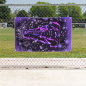 Elefantenbanner am Lila Starry Night Banner (Insitu)