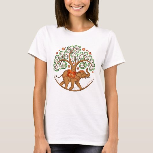 Elefantenbaum im T - Shirt Mandala (Vorderseite)