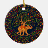 Elefantenbaum in Mandala Keramik Ornament (Vorne)