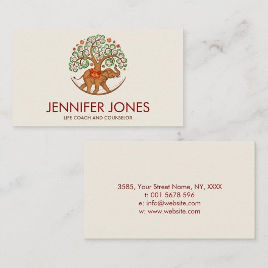 Elefantenbaum visitenkarte (Vorne/Hinten)