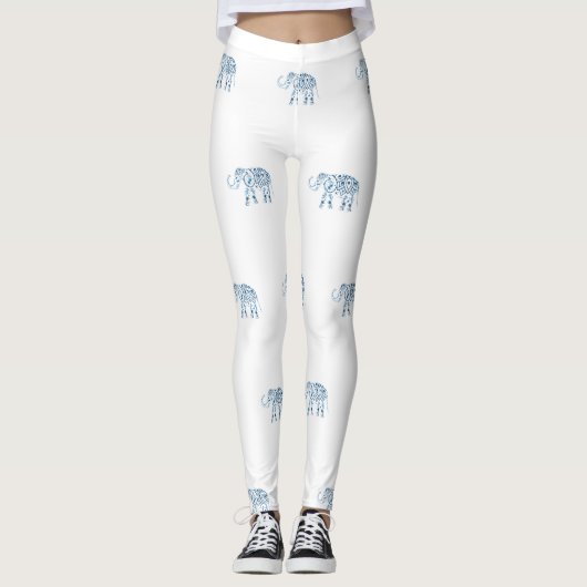 Elefantenbedruckte Leggings (Vorderseite)