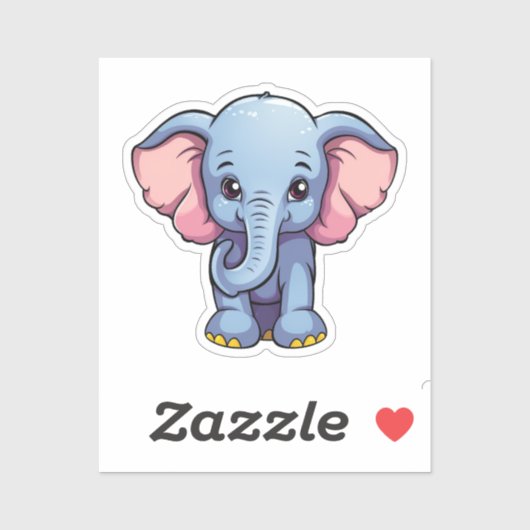 Elefantenbild des Cartoon Aufkleber (Blatt)