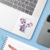 Elefantenbild des Cartoon Aufkleber (Laptop mit iPhone)