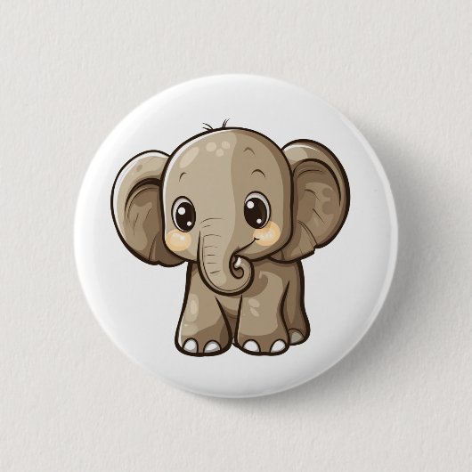 Elefantenbild des Cartoon Button (Vorderseite)