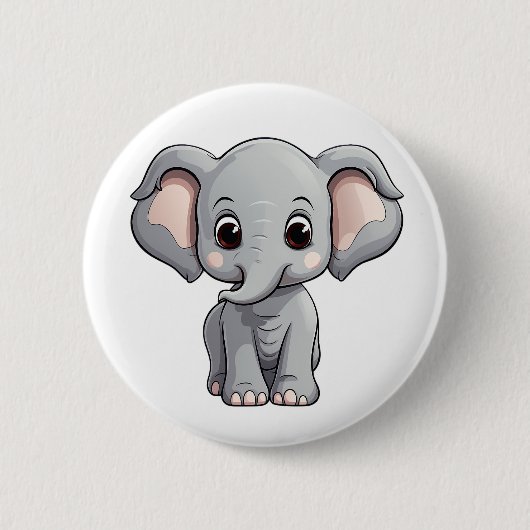 Elefantenbild des Cartoon Button (Vorderseite)