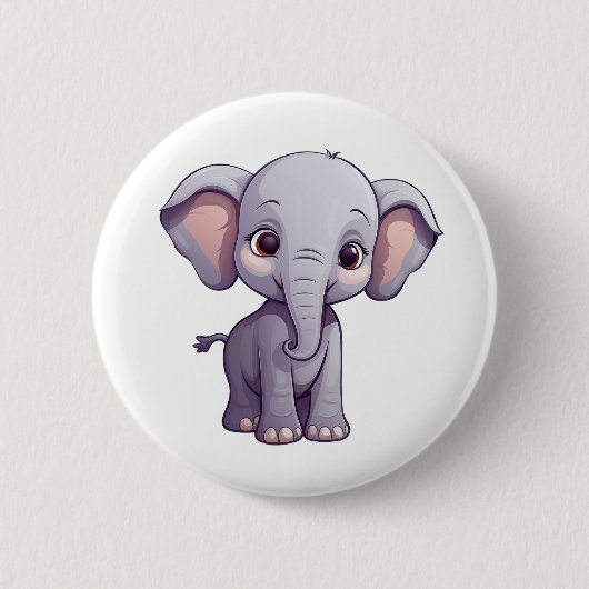 Elefantenbild des Cartoon Button (Vorderseite)