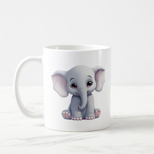 Elefantenbild des Cartoon Kaffeetasse (Links)