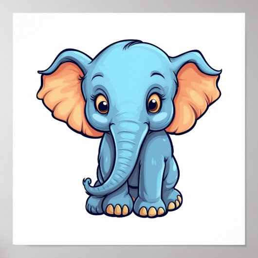 Elefantenbild des Cartoon Poster (Vorne)