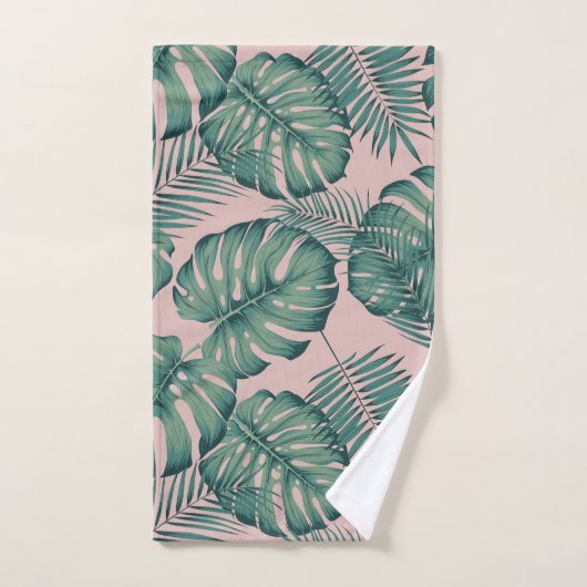 Elefantenblattdruck rosa handtuch (Handtuch)