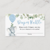 Elefantenblauer Junge Duschdiapier Tombola Begleitkarte (Vorderseite)