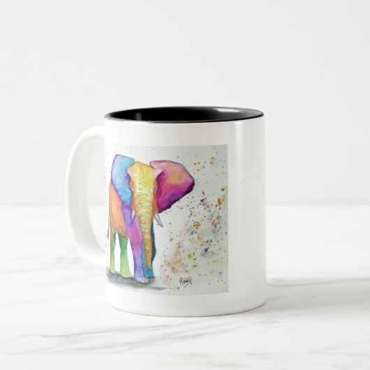 Elefantenbonbons Zweifarbige Tasse (Vorderseite Links)