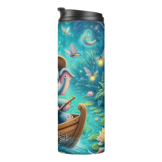 Elefantenboot im Lotus-Teich Thermosbecher (Nach rechts gedreht)