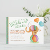 Elefantenbraun-Braun-Babydusche Einladung (Stehend Vorderseite)