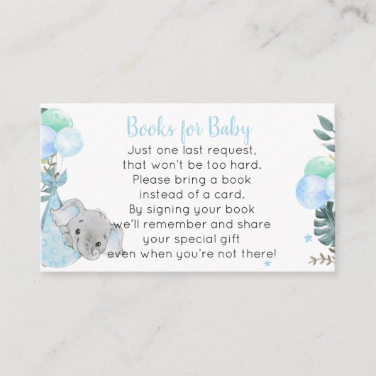 Elefantenbücher für Babykarten Visitenkarte (Vorderseite)