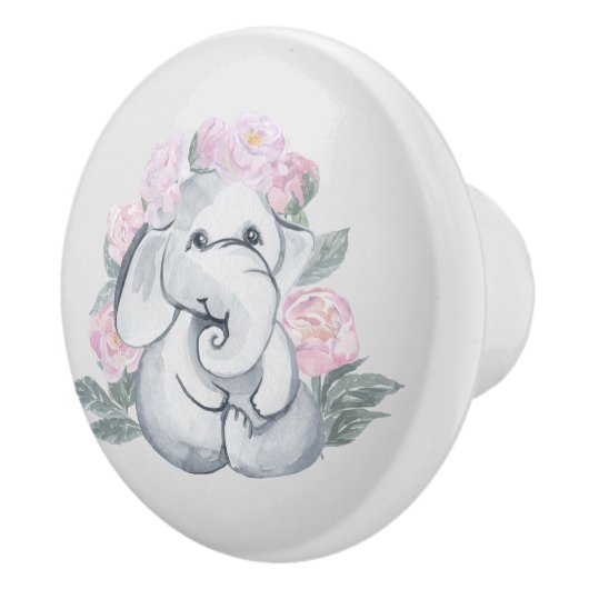 Elefantendekor für niedliche Babys Keramikknauf (Rechts)