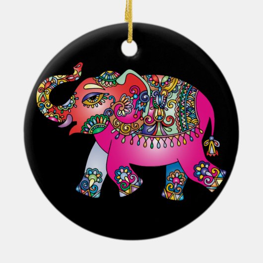 Elefantendekoration Keramik Ornament (Hinten)