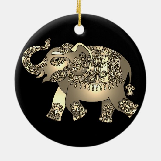 Elefantendekoration Keramik Ornament (Hinten)