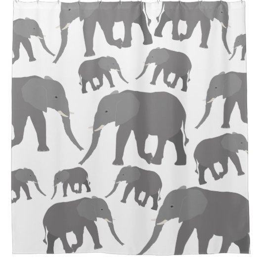 Elefantendesign Duschvorhang (Vorderseite)