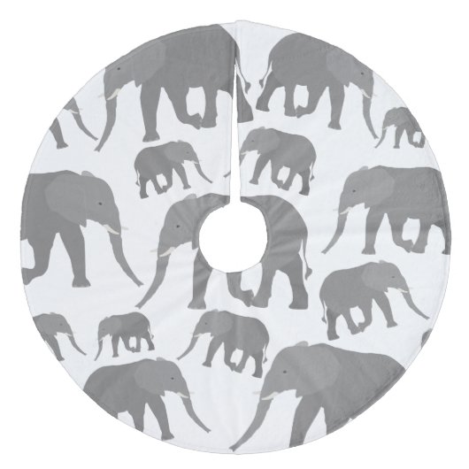 Elefantendesign Fleece Weihnachtsbaumdecke (Vorderseite)