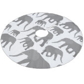 Elefantendesign Fleece Weihnachtsbaumdecke (Schrägansicht)