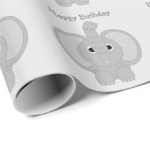 Elefantendesign Geburtstag Geschenkpapier (Rolleneckpunkt)