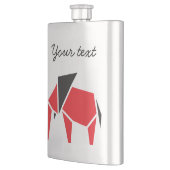 Elefantendesign in Schwarz und Rot Flachmann (Links)