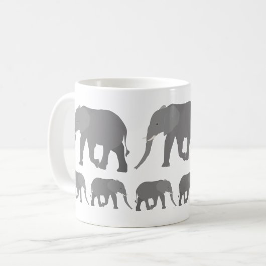 Elefantendesign Kaffeetasse (Vorderseite Links)