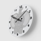 Elefantendesign Runde Wanduhr (Winkel)