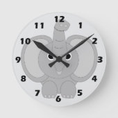 Elefantendesign Runde Wanduhr (Vorderseite)