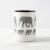 Elefantendesign Zweifarbige Tasse (Mittel)
