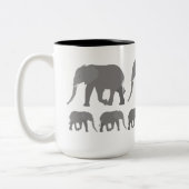 Elefantendesign Zweifarbige Tasse (Links)