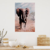 Elefantendruck Poster (Küche)