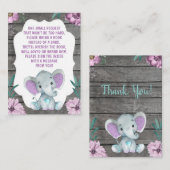 Elefantendusche auf der Reservierungskarte Begleitkarte (Vorne/Hinten)