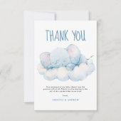 Elefantendusche, Babydusche Dankeskarte (Vorderseite)