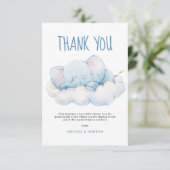 Elefantendusche, Babydusche Dankeskarte (Stehend Vorderseite)