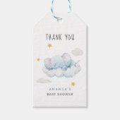 Elefantendusche, Babydusche Geschenkanhänger (Vorderseite)