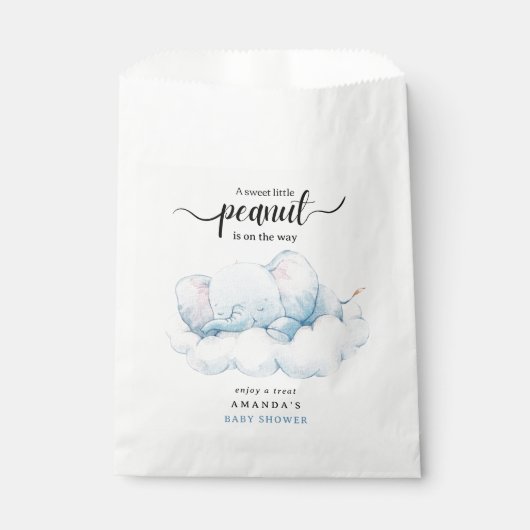 Elefantendusche, Babydusche Geschenktütchen (Vorderseite)