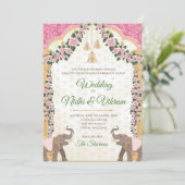 Elefanteneinladungen & Hindu-Hochzeiten Einladung (Stehend Vorderseite)