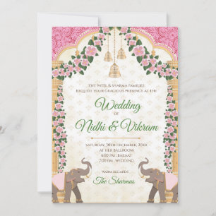 Elefanteneinladungen & Hindu-Hochzeitseinladungen Einladung