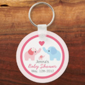 Elefanteneltern und Babydusche Schlüsselanhänger (Vorderseite)