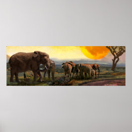 Elefantenfamilie "Die Anleihen der Krawatte" Poster