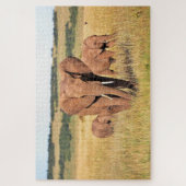 Elefantenfamilie im Gebüsch Puzzle (Vertikal)
