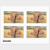 Elefantenfamilie im Gebüsch Rechteckiger Aufkleber (Blatt)