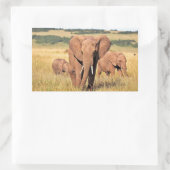 Elefantenfamilie im Gebüsch Rechteckiger Aufkleber (Tasche)