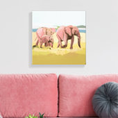 Elefantenfamilie im Wilden Leinwanddruck (Insitu (Wohnzimmer))