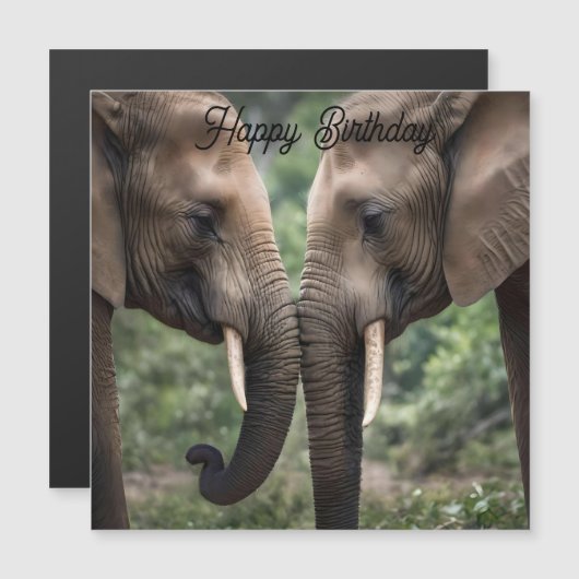 Elefantenfamilie Liebe Magnetkarte (Vorne/Hinten)