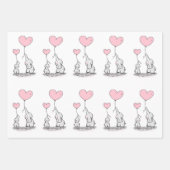 Elefantenfamilie mit rosa Herzblasen Geschenkpapier Set (Vorderseite 2)