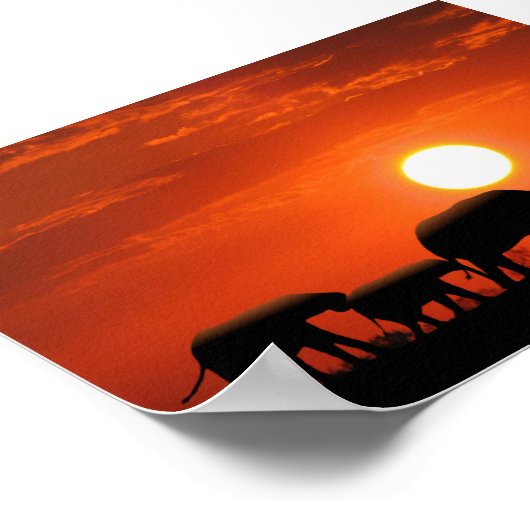 Elefantenfamilie Poster (Ecke)